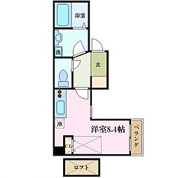 広島電鉄2系統 小網町駅 徒歩2分の賃貸マンション 6階ワンルームの間取り