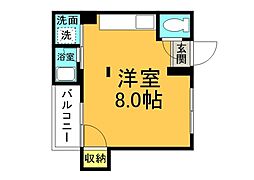 JR可部線 安芸長束駅 徒歩3分の賃貸マンション 1階ワンルームの間取り