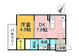 広島電鉄1系統 皆実町六丁目駅 徒歩15分の賃貸アパート 1階1DKの間取り