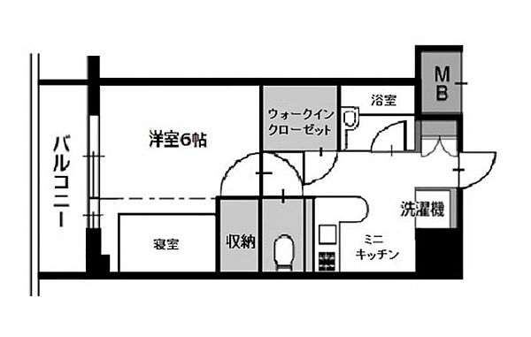 広島県広島市中区中島町(賃貸マンション1DK・5階・35.02㎡)の写真 その2