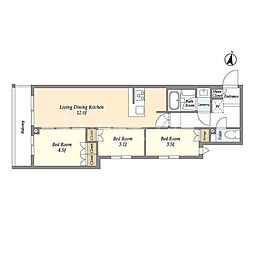 アジールコート練馬中村橋 3LDKの間取図画像