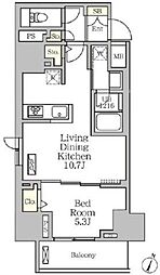 コートレジデンス南大塚 1LDKの間取図画像