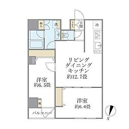 エレミ本蓮沼 2階2LDKの間取り