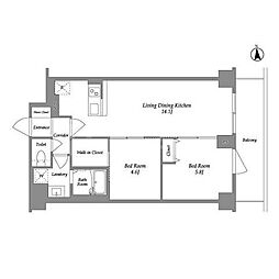 KDXレジデンス上板橋 2LDKの間取図画像