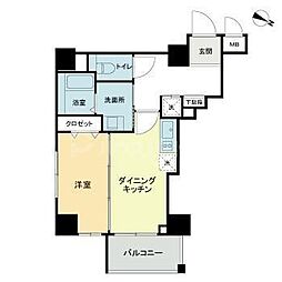 プレセダン板橋本町 3階1DKの間取り