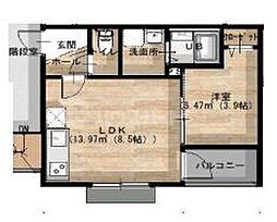 La-CreaLKI 1LDKの間取図画像