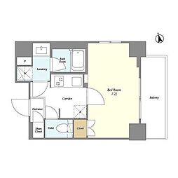フレシア赤塚新町 1Kの間取図画像