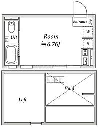 GRANDE上板橋 ワンルームの間取図画像