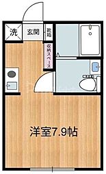 Fiore 1階ワンルームの間取り
