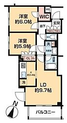 ARCOBALENO HASUNE I 2LDKの間取図画像