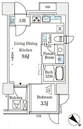 コスモグラシア大塚 1LDKの間取図画像
