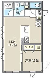 レピュア池袋本町レジデンス 1LDKの間取図画像