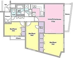 アビタシオン 3LDKの間取図画像