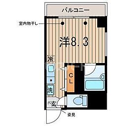 ベイ・アルファ常盤台 ワンルームの間取図画像