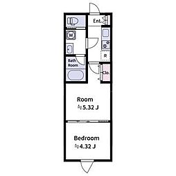 豊島区目白5丁目マンション 2Kの間取図画像