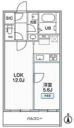 THE PALMS MUSE新江古田 1LDKの間取図画像