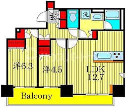 ワンルーフレジデンス板橋大山 2LDKの間取図画像