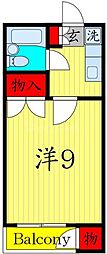 パークサイド大渕 1Kの間取図画像