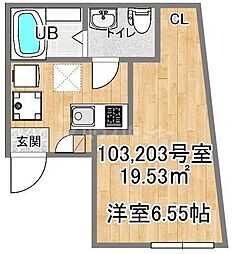 アグレット東武練馬 1Kの間取図画像