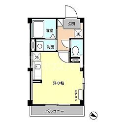 氷川台ヒルズ ワンルームの間取図画像