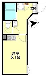Grip蓮根 ワンルームの間取図画像