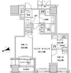 ウエストパークタワー池袋 2LDKの間取図画像