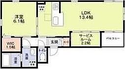 LUX 1SLDKの間取図画像