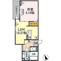 ルポゼ 1LDKの間取図画像