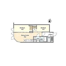 COMFORIA本駒込一丁目 2DKの間取図画像