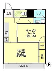 峰マンション北大塚 1SKの間取図画像