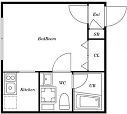 ALLES板橋本町 1Kの間取図画像