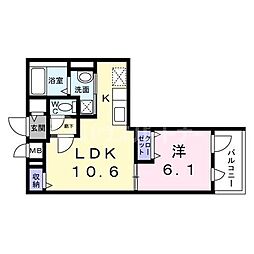 クラルテ目白 1LDKの間取図画像