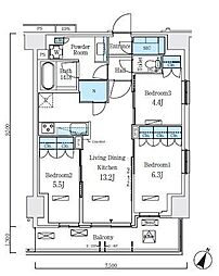 ロイヤルパークス赤羽ノース 3階3LDKの間取り