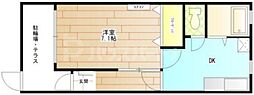 エルムII 1階1DKの間取り