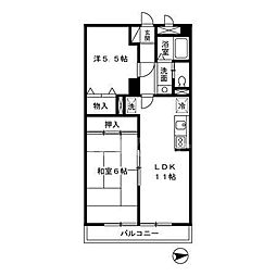 エーデルワイス 2階2LDKの間取り