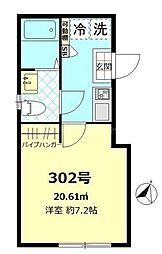 Ｉ−ＳＱＵＡＲＥ 3階1Kの間取り