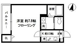 アミル中十条 2階1Kの間取り
