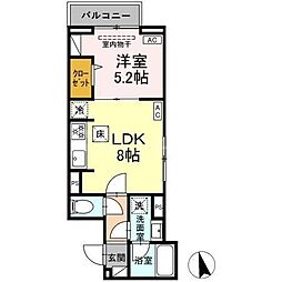 セレスティア前野町 1LDKの間取図画像