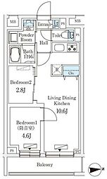 プラネソシエプラス桜台 2LDKの間取図画像