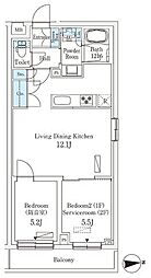 プラネソシエプラス桜台 2LDKの間取図画像