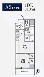 Alivis東十条 1DKの間取図画像