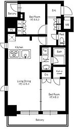 DIPS赤羽RESIDENCE 2LDKの間取図画像