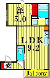 JPEハイツ 1LDKの間取図画像