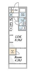 リブリ・ときわ台 1LDKの間取図画像