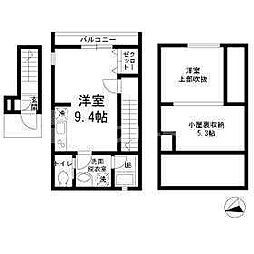 アルカディア ワンルームの間取図画像