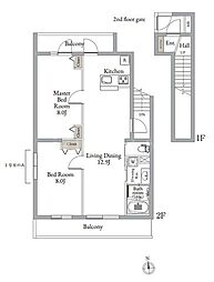 ベルメゾン中村橋 2LDKの間取図画像