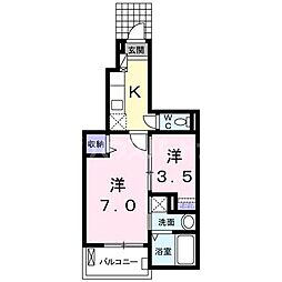 フラワーハウス 2Kの間取図画像
