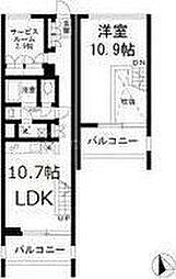 2232フレグランスアベニュー 1SLDKの間取図画像