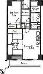 フローラント駒込 2DKの間取図画像