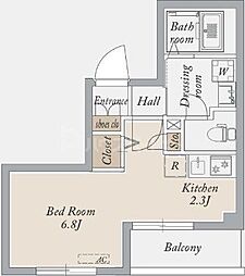 アーバンパーク王子 1Kの間取図画像